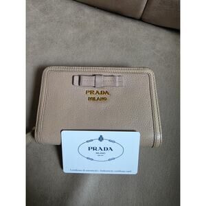 Prada Saffiano Fiocco Bow Continental Wallet EUC